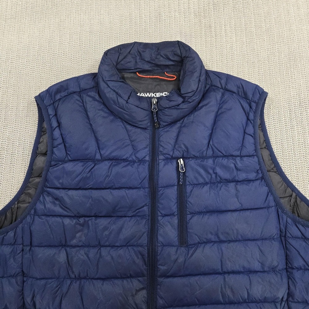 Hawke & Co Vest Mens XL Blue Down Puffer Full Zip Zip Pockets Outdoor HDN723S - Picture 3 of 10